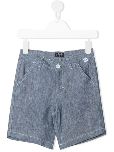 Il Gufo Kids' Contrast Stitch Bermuda Shorts In Blue