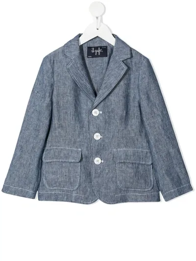 Il Gufo Kids' Notched-lapels Single-breasted Blazer In Blue