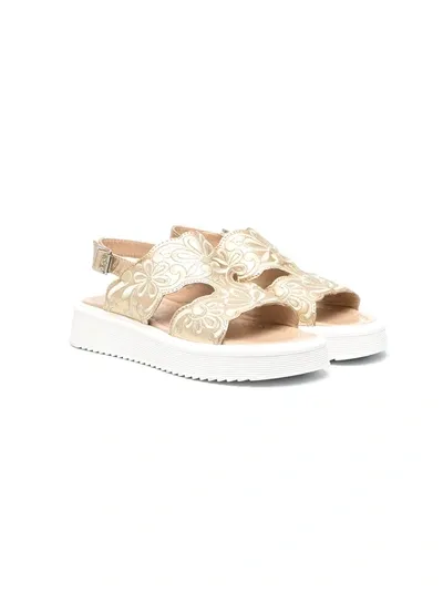 Elie Saab Junior Kids' Chunky Metallic-tone Sandals In Gold