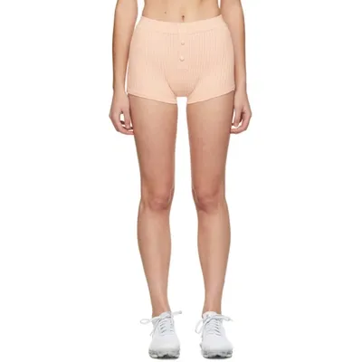 Live The Process Women's Ribbed-knit Boy Shorts In Pink,black