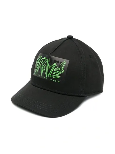 Diesel Kids' Brave Logo Print Cap In Black