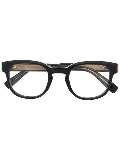 Dunhill Side Logo Plaque Glasses In Schwarz