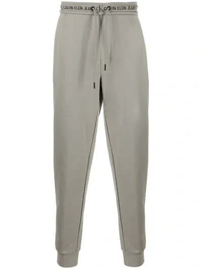 Calvin Klein Jeans Est.1978 Logo Print Track Pants In Grey