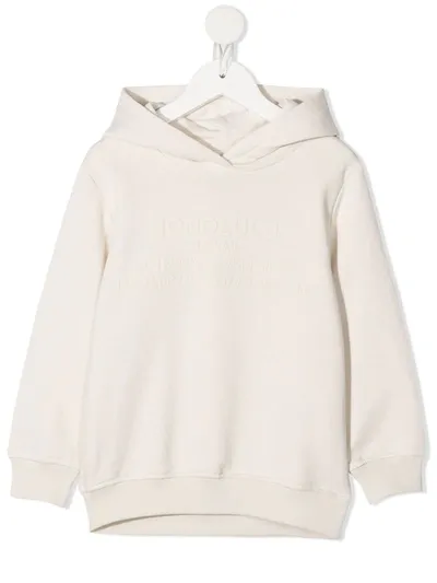 Il Gufo Kids' Graphic-print Cotton Hoodie In Neutrals