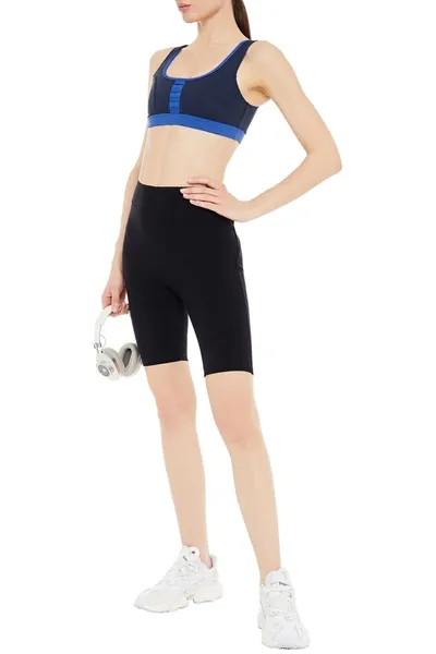 Ernest Leoty Justine Two-tone Stretch Sports Bra In Blue