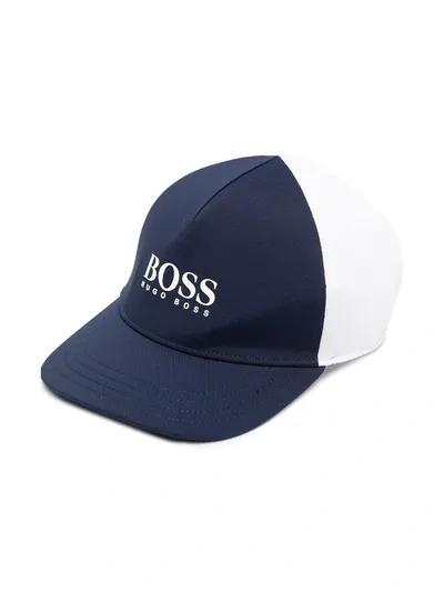 Bosswear Babies' Logo-embroidered Panelled Baseball Cap In Blue