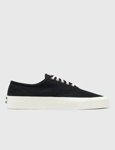 Maison Kitsuné Canvas Lace-up Sneakers In Black