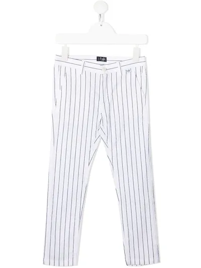 Il Gufo Kids' Stripe-print Cotton Trousers In White