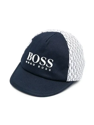 Bosswear Babies' Monogram Print Cap In Blue