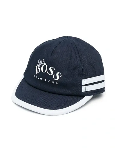 Bosswear Logo Print Striped Cap In Blue