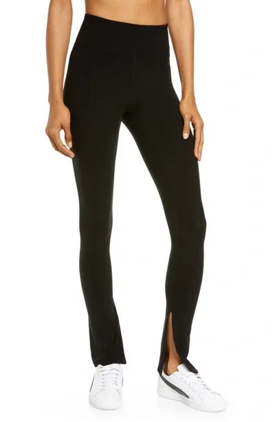 Year Of Ours 9 To 5 Slit Hem Legging In Black