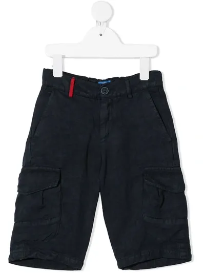 Fay Kids' Straight-leg Linen Bermuda Shorts In Blue