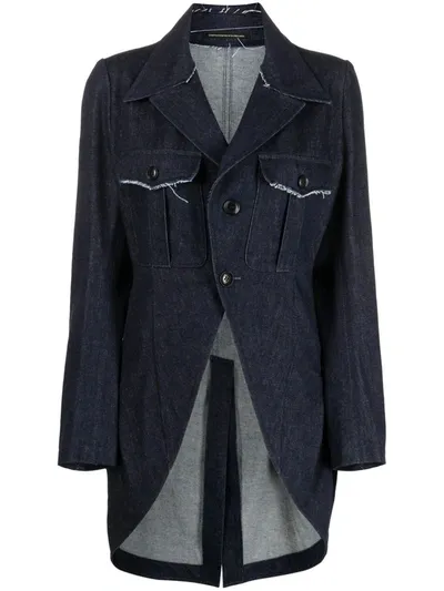 Y's Swallowtail Denim Jacket In Blue