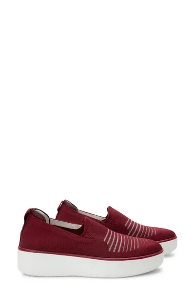 Traq By Alegria Mystiq Peeps Platform Slip-on Sneaker In Peeps Wine Fabric