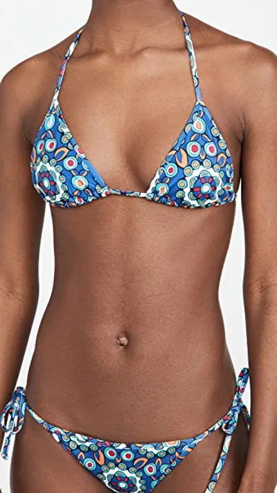 La Doublej Kaleidoscope-print Bikini Bottoms In Kaleidoscope Bluette