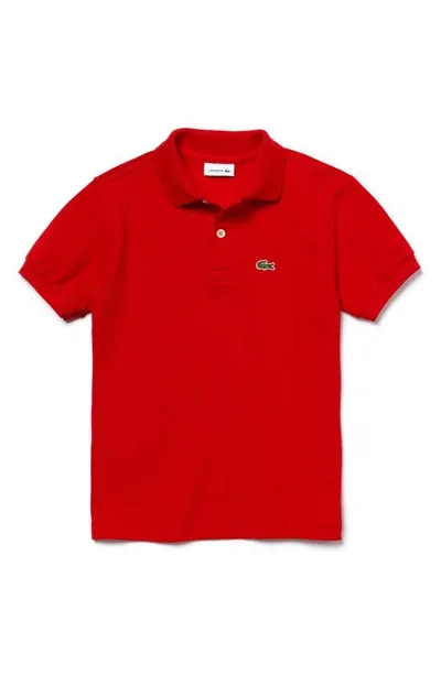 Lacoste Kids' Baby Boys Short Sleeve Classic Pique Polo Shirt In Rouge