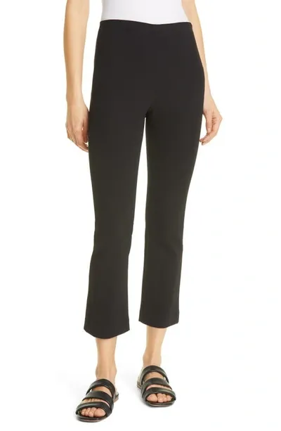 Vince Mid-rise Cropped Kick-flare Pants In Black