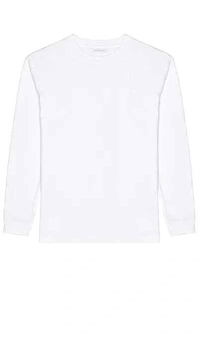 John Elliott Long Sleeve University Tee In White