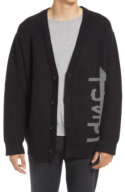 Ksubi Men's Kinetic Relaxed-fit Logo Cardigan Sweater In Black