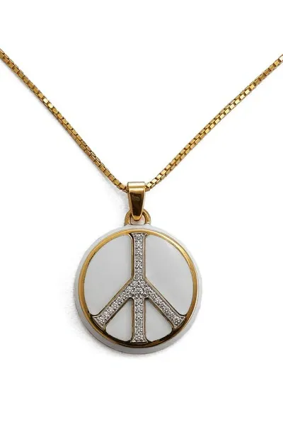 David Webb Motif Peace Pendant Necklace In Yellow Gold