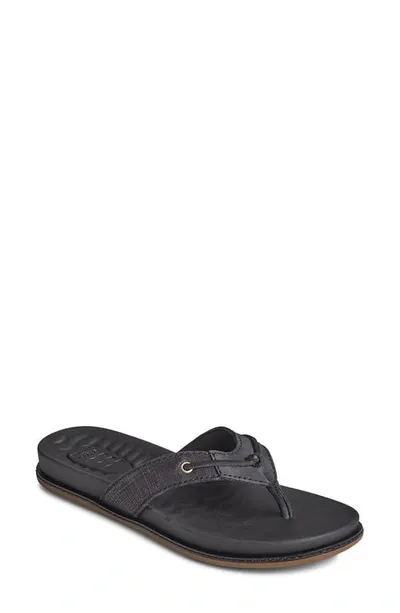 Sperry Waveside Flip Flop In Black