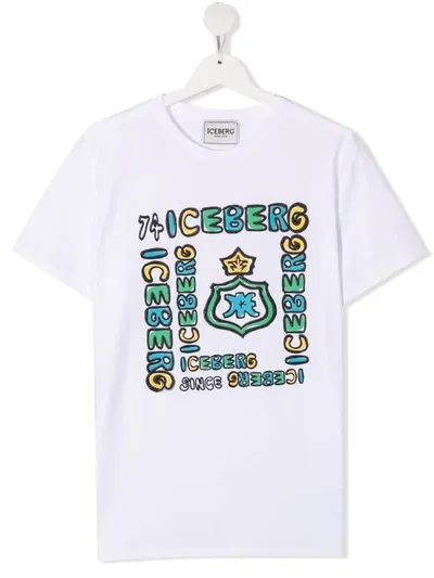 Iceberg Teen Graphic-print T-shirt In Weiss