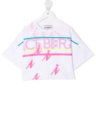 Iceberg Logo-print Short-sleeved T-shirt In Weiss