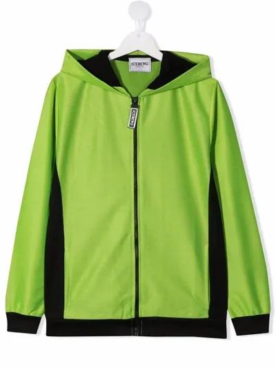 Iceberg Teen Lightweight Zipped Jacket In Grün