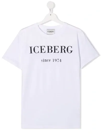 Iceberg Teen Logo-print Cotton T-shirt In Weiss