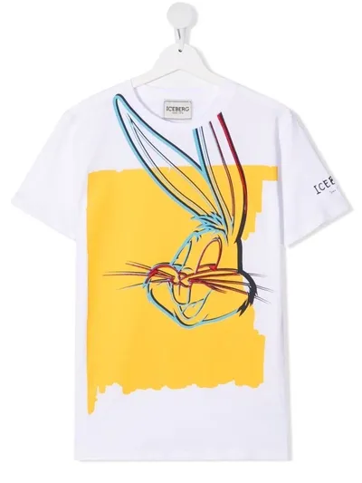 Iceberg Teen Bugs Bunny Print T-shirt In Weiss