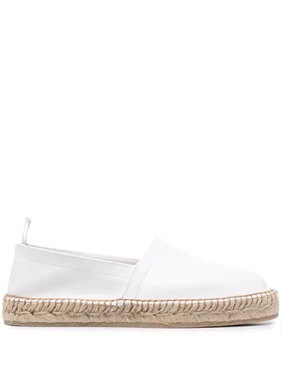 Scarosso Braided Raffia Sole Espadrilles In White