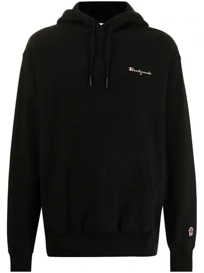 Readymade Embroidered Logo Long-sleeve Hoodie In Black