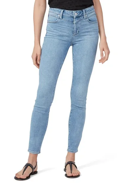 Paige Hoxton Yoke High Waist Skinny Jeans In Blue