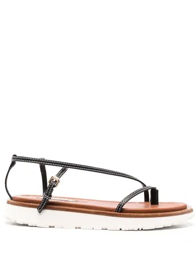 Zimmermann Skinny Strap Flat Sandals In White