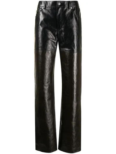 Peter Do Crinkled-leather Straight-leg Pants In Black