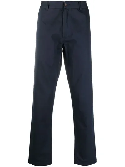 Universal Works High-rise Straight-leg Trousers In Blue