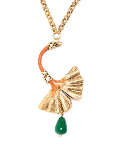 Ports 1961 Fan-motif Pendant Necklace In Gold