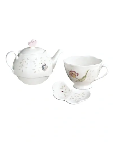 Lenox Butterfly Meadow Stacked Tea Set With Bag Holder