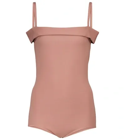 Alaïa Off-shoulder Knit Bodysuit In Pink