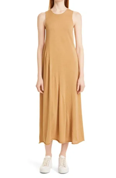 Vince Shirred Tank Maxi Dress In Pale Walnut