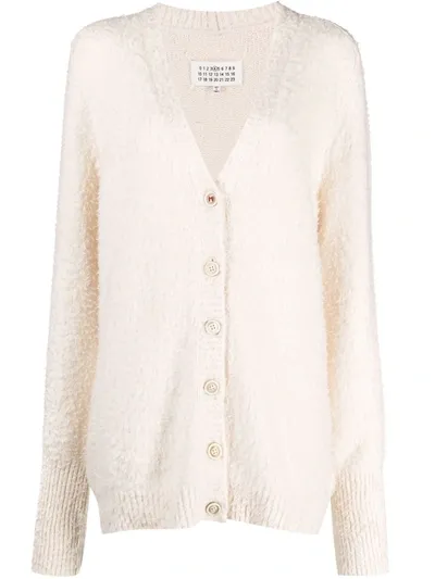 Maison Margiela Button-up Knitted Cardigan In White