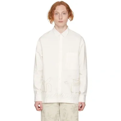 Jacquemus Baou Abstract-print Cotton-blend Shirt In White