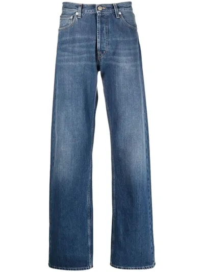 Alexander Mcqueen Wide-leg Japanese Denim Jeans In Blue