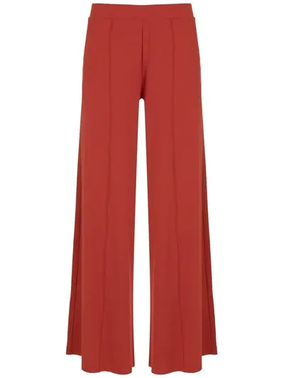 Lygia & Nanny Flared Pleated Trousers In Red