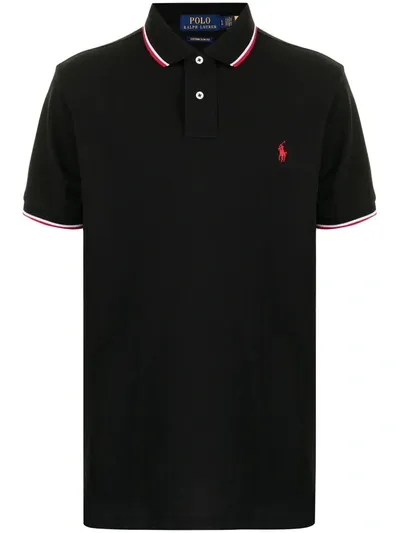 Polo Ralph Lauren Logo-embroidered Polo Shirt In Black