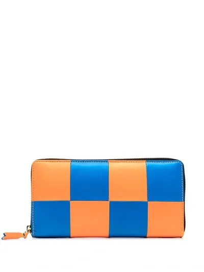 Comme Des Garçons Cdg Fluo Squares Wallet In Orange