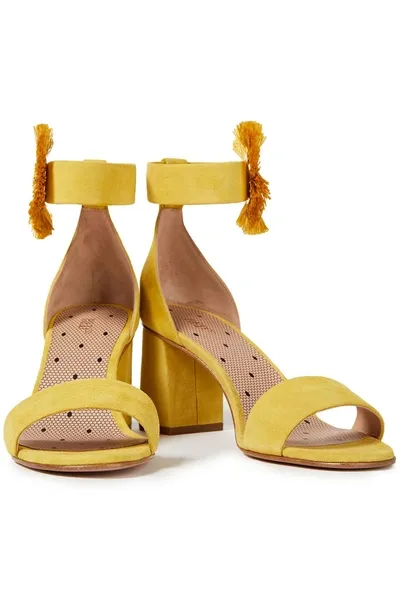 Redv Fringed Suede Sandals In Yellow