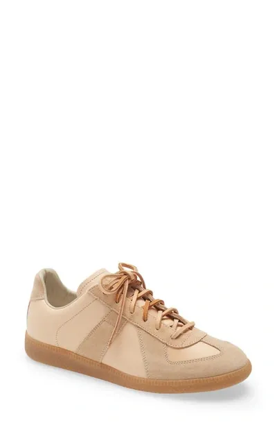 Maison Margiela Replica Suede-panel Leather Trainers In Neutral