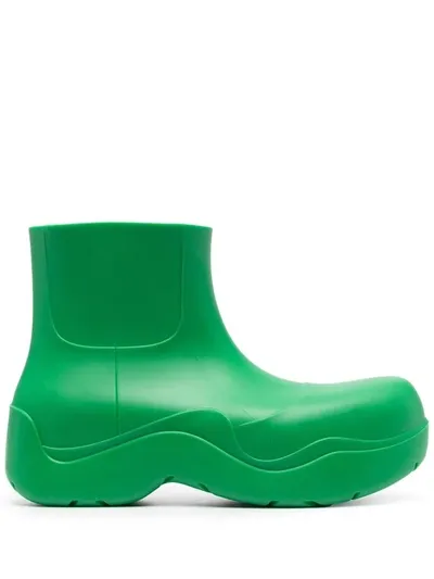 Bottega Veneta Green Matte Puddle Chelsea Boots In Grass