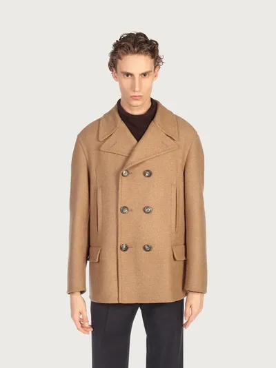 Ferragamo Coat In Brown